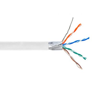 Cat6 550 mhz Solid Shielded STP FT4/CMR Bulk Cable - 1000 ft - White