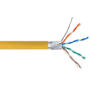 Cat6 550 mhz Solid Shielded STP FT4/CMR Bulk Cable - 1000 ft - Yellow