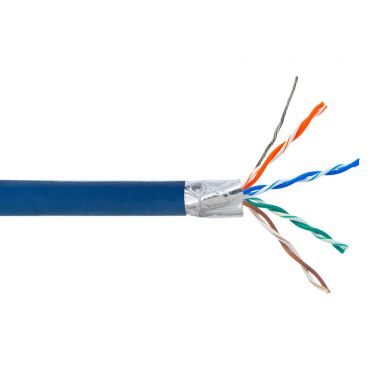 Cat6 550 mhz Stranded Shielded STP FT4/CMR Bulk Cable - 1000 ft - Blue