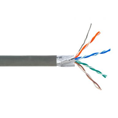 Cat6 550 mhz Stranded Shielded STP FT4/CMR Bulk Cable - 1000 ft - Grey