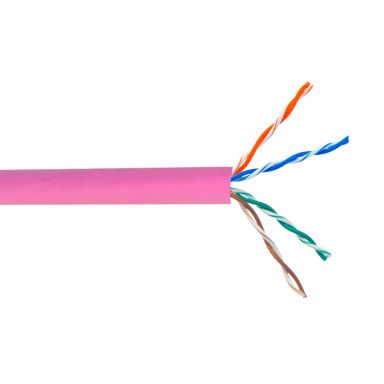 Cat6 Stranded 24 awg UTP FT4/CMR Bulk Cable - 1000 ft - Pink