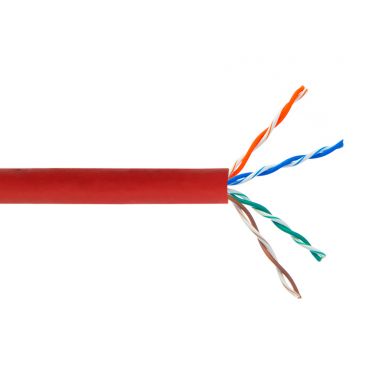 Cat6 Stranded 24 awg UTP FT4/CMR Bulk Cable - 1000 ft - Red
