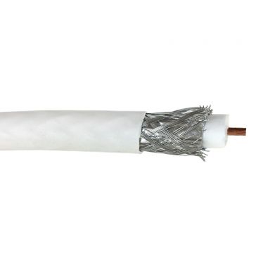 RG11 14 awg CCS 60% Braid Bulk Cable CMP - 1000 ft - White