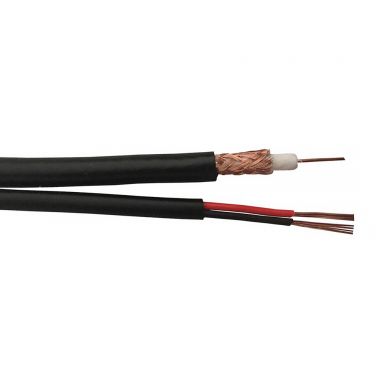 RG59 20 awg BC 95% CCA Braid + 2C 18 awg CCA Siamese Bulk Cable CMR - 500 ft - Black