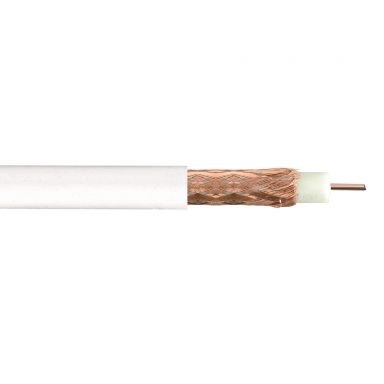 RG59 BC 20 awg Bulk Cable, 95% BC Braid CMP - 1000 ft - White