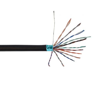Stranded Foil Shield Data Cable 12.5Pr Lowcap 24 awg FT4 - 500 ft - Black