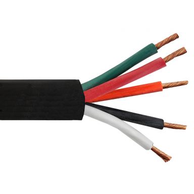 Flexible Electrical Cord Cable - 12 awg 5C SOOW 600V 90C - Black (Per Meter)