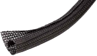 Split Braided Sleeving Black - 75 ft 3/8 Inch