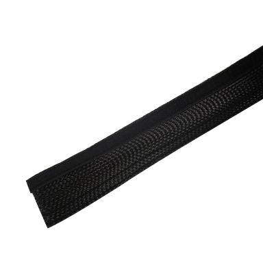 Split Hook and Loop Braided Sleeving Black - 100 ft 3/4 Inch