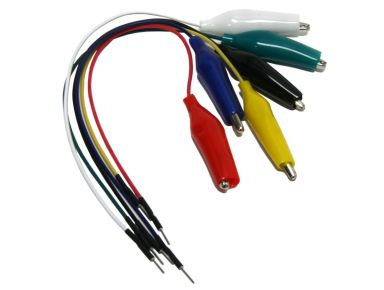 CA-M-20 - Alligator Clip Wires to Breadboard Pins, Male, Pkg/6