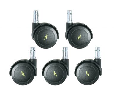 Dual wheel hard-floor casters for 5-star base - add 1 in. to chair height