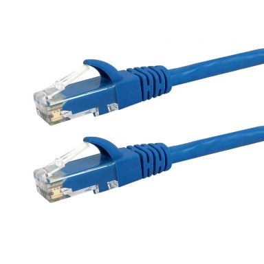 RJ45 Cat5E 350 mhz Molded Patch Cable - Premium Fluke Patch Cable Certified-CMR - 2 ft - Blue