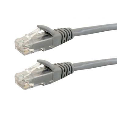 RJ45 Cat5E 350 mhz Molded Patch Cable - Premium Fluke Patch Cable Certified-CMR - 1 ft - Gray