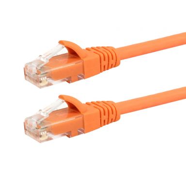 RJ45 Cat5E 350 mhz Molded Patch Cable - Premium Fluke Patch Cable Certified-CMR - 1 ft - Orange
