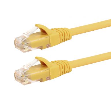 RJ45 Cat5E 350 mhz Molded Patch Cable - Premium Fluke Patch Cable Certified-CMR - 1 ft - Yellow