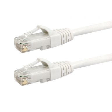 RJ45 Cat6 550 mhz Molded Patchcable - Premium Fluke Patchcable Certified CMR Riser - 8" - White