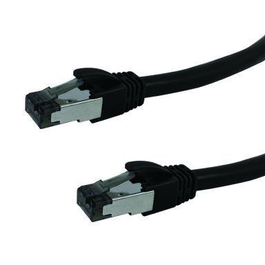 Cat8 S/ FTP 40G Shielded Patchcable - 24 awg - Riser CMR -1 ft - Black
