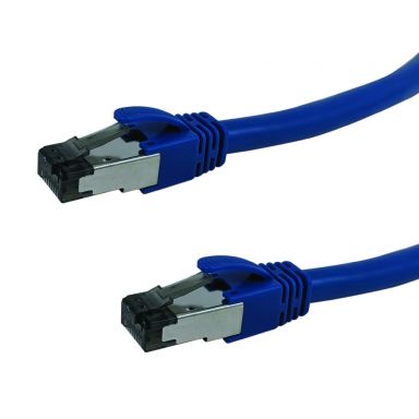 Cat8 S/ FTP 40G Shielded Patchcable - 24 awg - Riser CMR -1 ft - Blue
