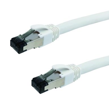 Cat8 S/ FTP 40G Shielded Patchcable - 24 awg - Riser CMR -1 ft - White