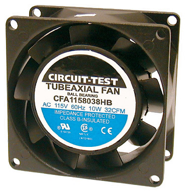 CFA1158038HB - Fan 115VAC, 80mm x 38mm, 32 CFM, Ball bearing