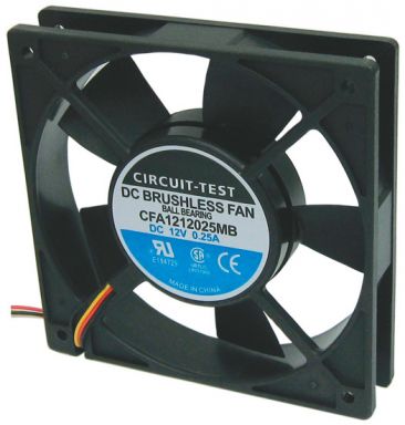 CFA1212025MB - Fan 12VDC, 120mm x 25mm, 74 CFM, Ball Bearing