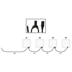 CFC-DC4-Y24 - Fan Daisy Chain Cord - 24" Lead Wire / 4 Plugs, 12" apart