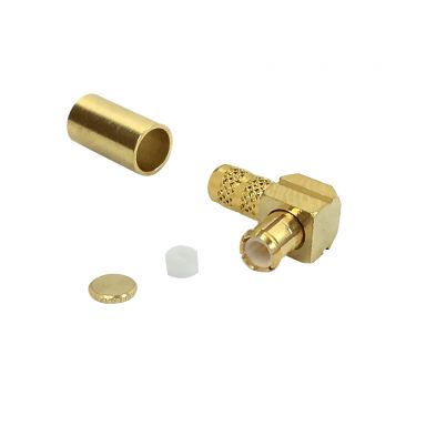 MCX Male Right Angle Crimp Connector for RG58 (LMR-195) 50 Ohm