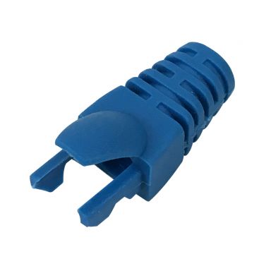 RJ45 Molded Style Cat6 Shielded and Cat6A Boots -7.3 mm ID - Blue