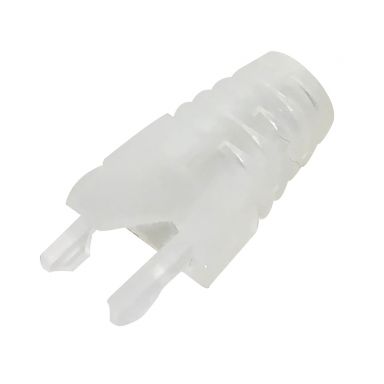 RJ45 Molded Style Cat6 Shielded and Cat6A Boots -7.3 mm ID - Clear