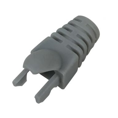 RJ45 Molded Style Cat6 Shielded and Cat6A Boots -7.3 mm ID - Grey