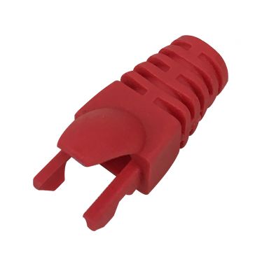RJ45 Molded Style Cat6 Shielded and Cat6A Boots -7.3 mm ID - Red
