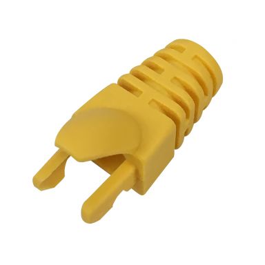 RJ45 Molded Style Cat6 Shielded and Cat6A Boots -7.3 mm ID - Yellow