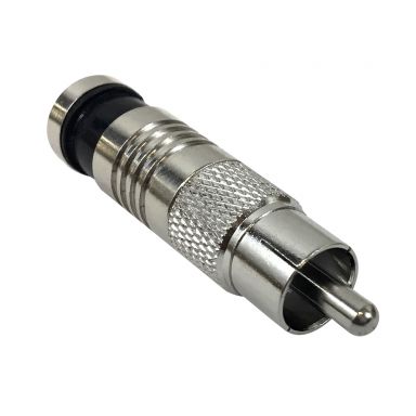RCA Male Compression Connector for RG6 Quad Shield- Pack of 10