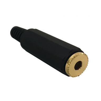 3.5 mm Stereo Female Solder Connector - Black