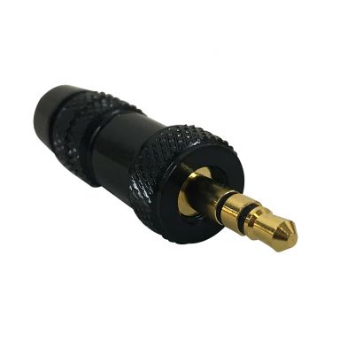 Premium 3.5 mm Locking Stereomale Solder Connector (6.3 mm ID) - Black