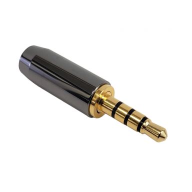 3.5 mm 4C Male Solder Connector (5.5 mm OD) - Zinc