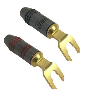 Premium Spade Lug Connectors,1 Pair - Black/Red