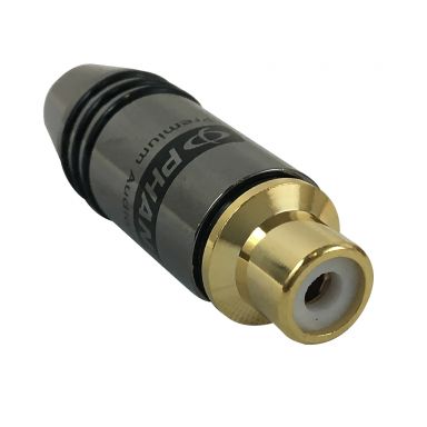 Premium RCA Female Solder Connector (6.5 mm ID) - Black
