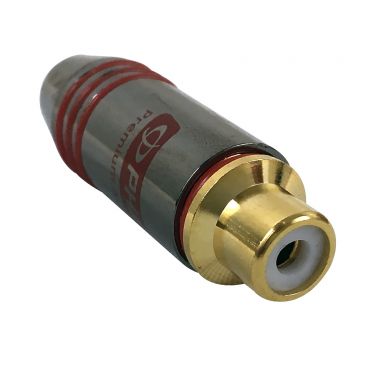 Premium RCA Female Solder Connector (6.5 mm ID) - Red