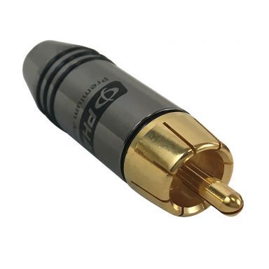 Premium RCA Male Solder Connector (6.5 mm ID) - Black