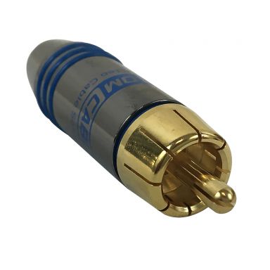 Premium RCA Male Solder Connector (6.5 mm ID) - Blue