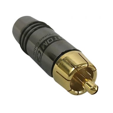 Premium RCA Male Solder Connector (9.5 mm ID) - Black