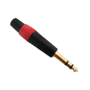 TRS Stereo Male Solder Connector Black Finish, Redring, Gold Plated