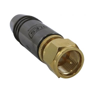 Premium F-Type Male Solder Connector (7.5 mm ID) - Black