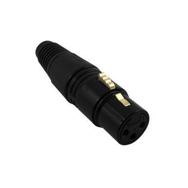XLR Female Solder Connector -Black, Gold Plated