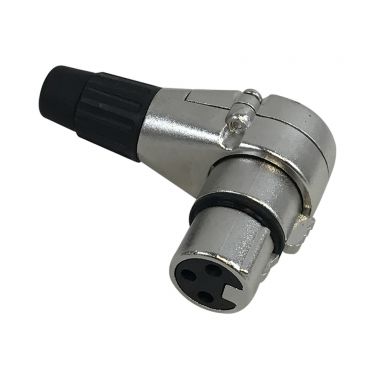 XLR 90 Degree Female Connector Nickel, Gold Platedpins