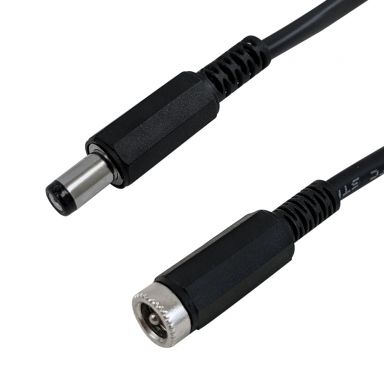 5.5 mm X 2.1 mm Plug to Receptacle DC Power Cableriser  FT4 - 1 ft
