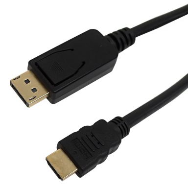 Display Port Male to HDMI Male Cable with Audio - 4KX 2K 30Hz- 28 awg CL3/ FT4 - 3 ft