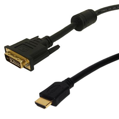 DVI-D Male to HDMI Male Cable- CL2/ FT4 28 awg - 3 ft