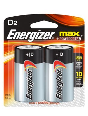 Energizer MAX D Cell (D) Alkaline Battery - Pack of 2